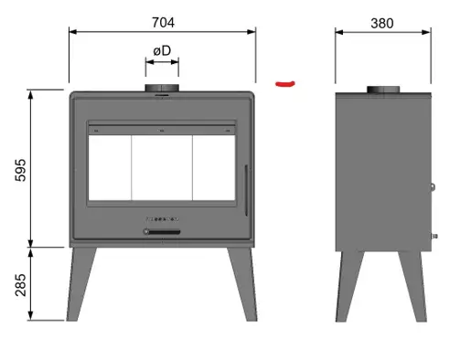 Poêle à bois MODERNA IRON LUXE 10 kW – Image 2
