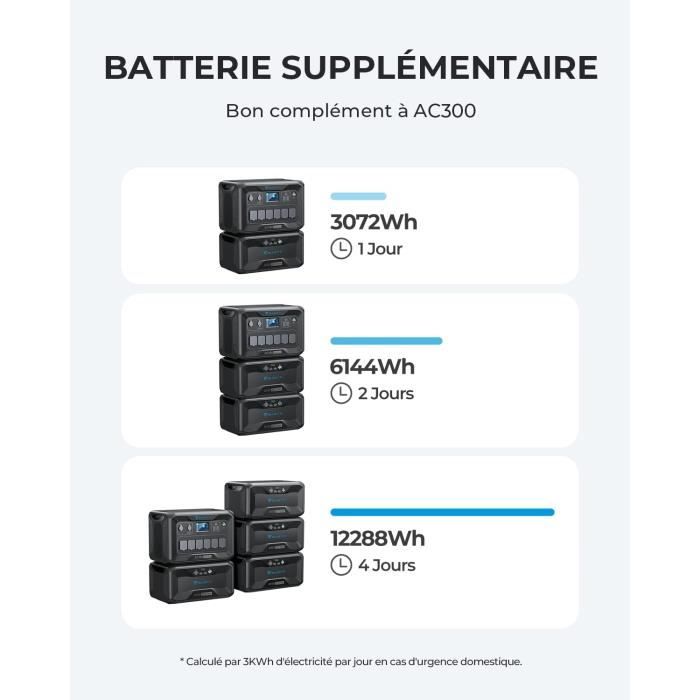BLUETTI B300 MODULES DE BATTERIE PORTABLE 3072Wh - Batterie de secours - Batterie externe solaire – Image 3
