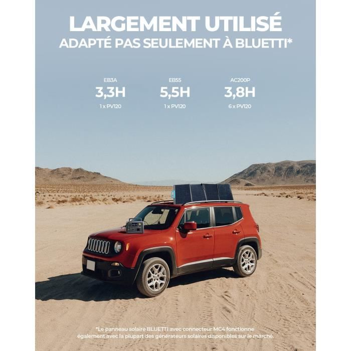 BLUETTI Générateur électrique AC300&B300 batterie supplémentaire,avec 4 panneaux solaires PV120, 3072Wh groupe électrogène solaire – Image 3