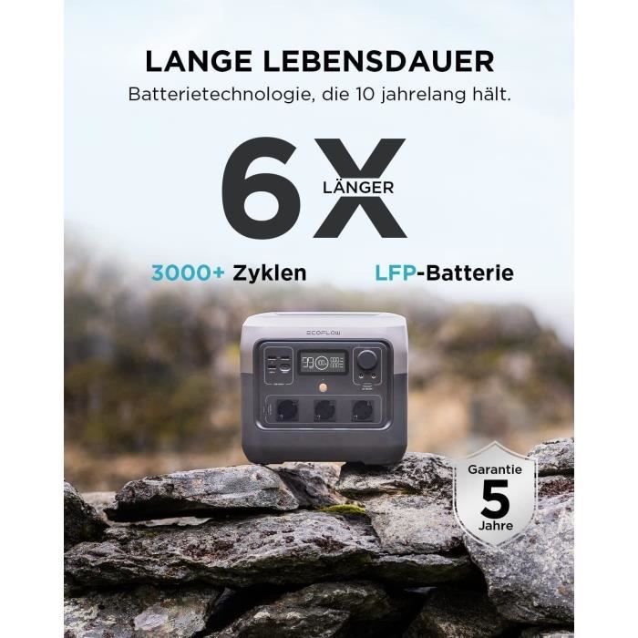 Générateur electrique portable RIVER 2 PRO, 768Wh, 3 sortie CA - 800 W au total (surtension 1600 W) – Image 3
