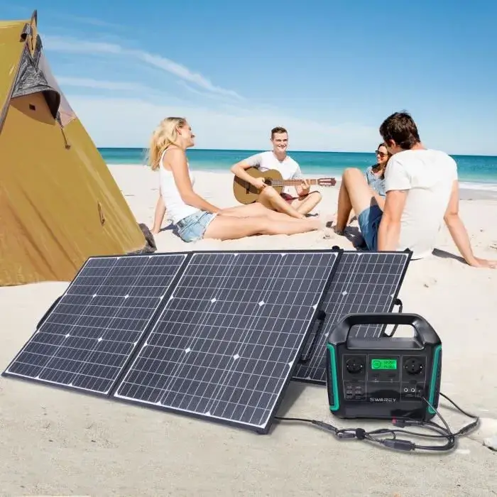 SWAREY Générateur Solaire Portable 1000W(1500W Pic) avec Panneau solaire 200W Haute Puissance Generateur Electrogène 220V – Image 3