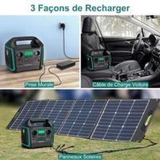SWAREY Générateur Solaire Portable 1000W(1500W Pic) avec Panneau solaire 200W Haute Puissance Generateur Electrogène 220V – Image 6