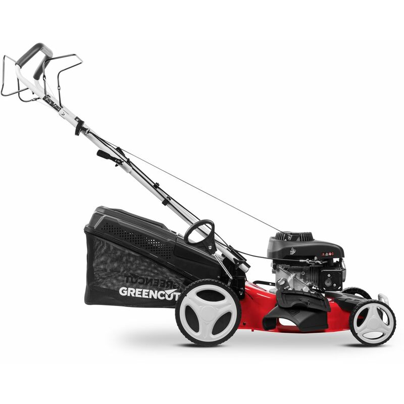 Tondeuse à gazon GREENCUT GLM770X - Essence 165cc - 6cv - 4 temps OHV moteur - Automoteur - Double tranchant - Lame acier 460mm - 18 hauteur de coupe réglable - Panier d'une capacité de 55L – Image 5