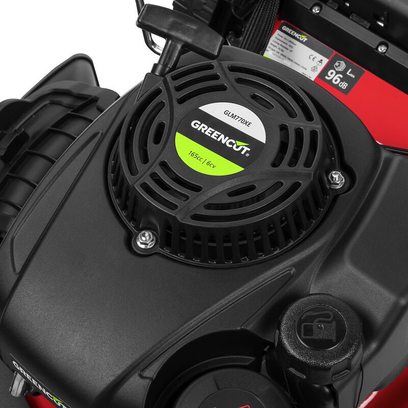 Tondeuse à gazon essence GREENCUT GLM770XE - 150cc 4cv - Démarrage électrique 4 temps automotrice - Lame acier double tranchant 460mm 18 - Hauteur de coupe réglable - Panier d'une capacité de 55L – Image 3