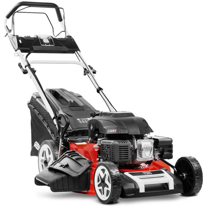 Tondeuse à gazon à essence GREENCUT GLM880XE - 224cc 7.5cv - Démarrage électrique 4 temps automoteur - Double lame acier 530mm 21 - Hauteur de coupe réglable - Panier d'une capacité de 65L – Image 4