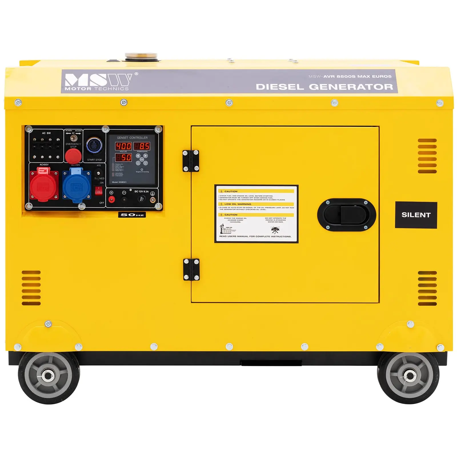 Groupe électrogène diesel - 7220 / 8500 W - 30 L - 240/400 V - mobile - AVR – Image 6