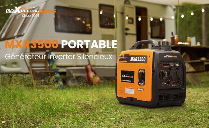 MaXpeedingrods 3300W Groupe électrogène inverter à essence 4 temps avec prises USB et 230 V générateur silencieux léger secours pour les caravanes de garage camping – Image 3