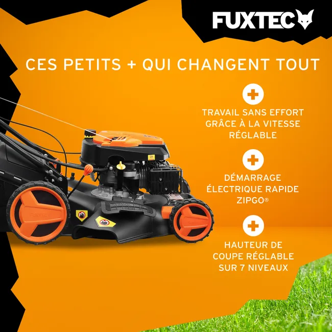 Tondeuse thermique autotractée démarrage électrique vitesse réglable 196cm3 51cm - FUXTEC FX-RM5196esPRO - 6CV 60L – Image 3