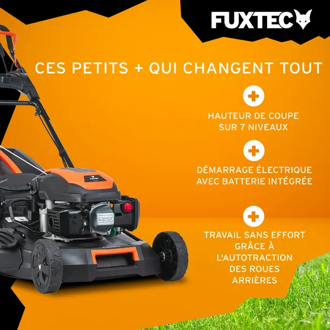 Tondeuse thermique autotractée démarrage électrique 51cm 170cm3 - FUXTEC FX-RM5170eS - 60 L Easy Clean – Image 3
