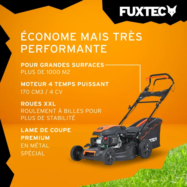 Tondeuse thermique autotractée démarrage électrique 51cm 170cm3 - FUXTEC FX-RM5170eS - 60 L Easy Clean – Image 2