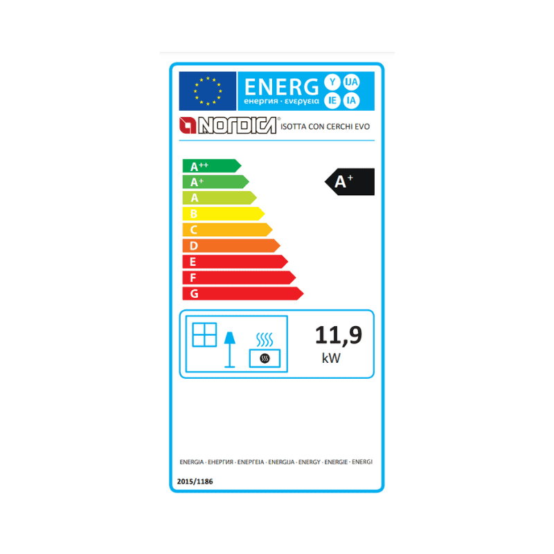 Poêle à bois avec chauffe plat Isotta con cerchi Evo 11,9 kw La Nordica – Image 4