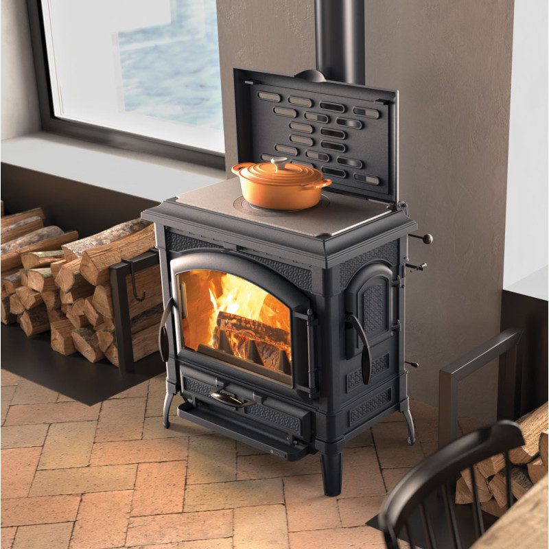 Poêle à bois avec chauffe plat Isotta con cerchi Evo 11,9 kw La Nordica – Image 5