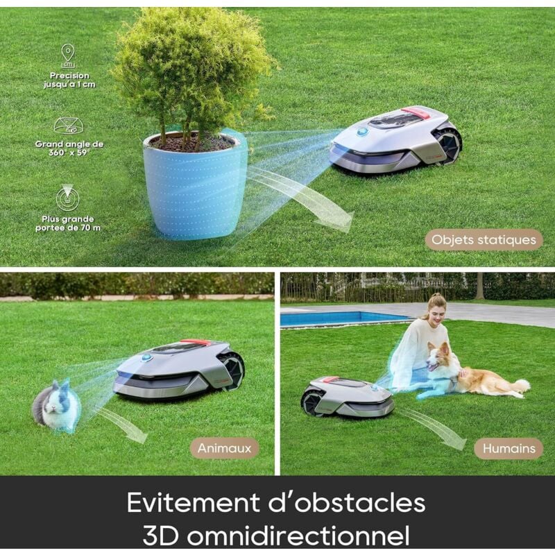 Dreame A1 Robot Tondeuse Intelligente,Tondeuse à gazon robotisée sans fil périmétrique – Image 4