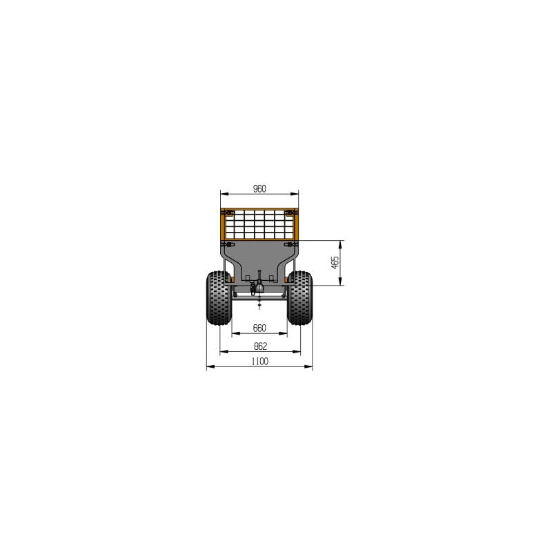 Remorque simple essieu 2 roues 550kg benne galvanisée 1500x960x465 mm Torros – Image 4