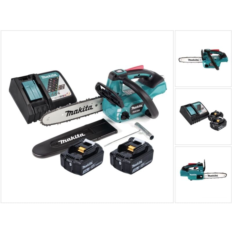 Makita DUC 254 RF 18 V Brushless Tronçonneuse sans fil 25 cm + 2x Batteries 3,0 Ah + Chargeur – Image 2