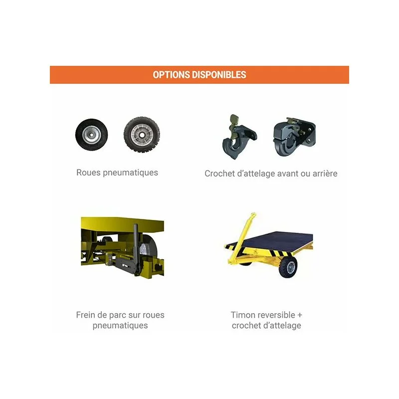 Remorque industrielle - Plateau 2000x1000 mm - Charge max 3000 kg – Image 5