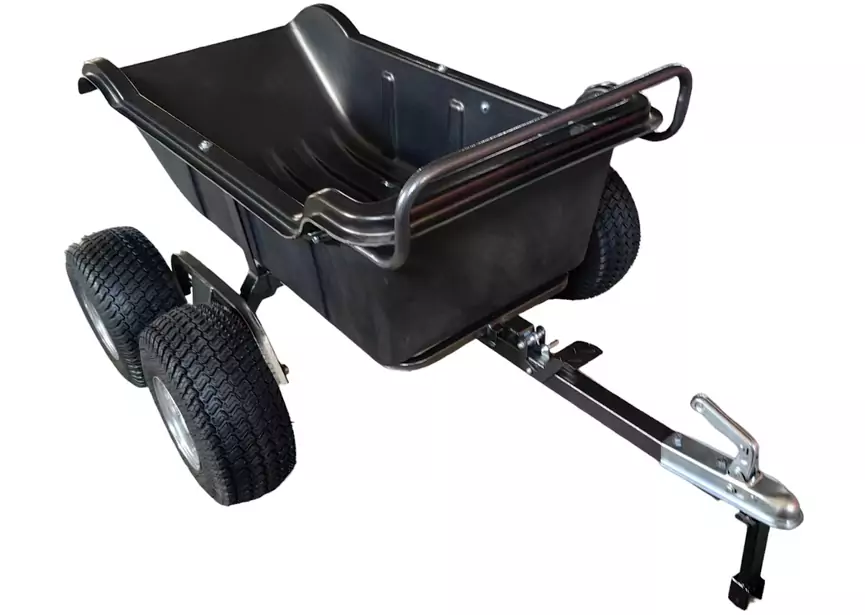 Remorque double essieux 550kg benne en plastique PE basculante 1600x826x475 mm Torros – Image 2