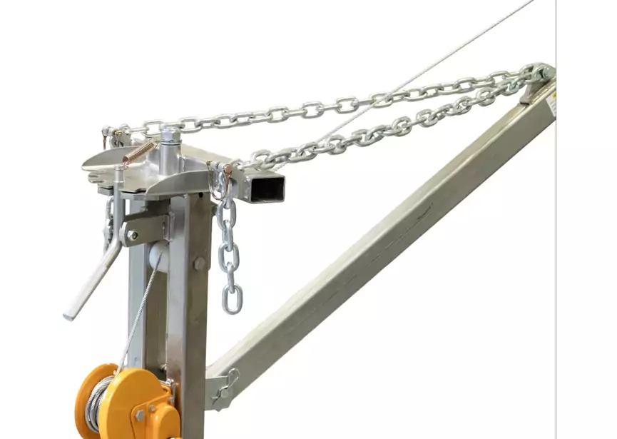 Remorque double essieux 4 roues 1400kg benne galvanisée basculante + grue 2000x1070x580 mm Torros – Image 4