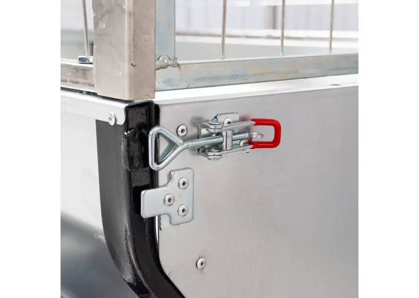 Remorque double essieux 4 roues 1400kg benne galvanisée basculante + grue 2000x1070x580 mm Torros – Image 8