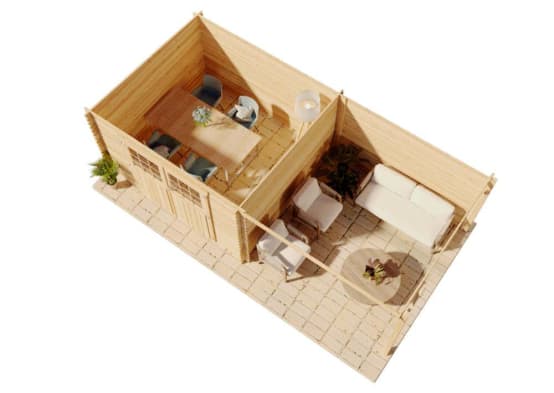 Abri de jardin bois auvent toit plat 18m² Eden Décor et Jardin – Image 5