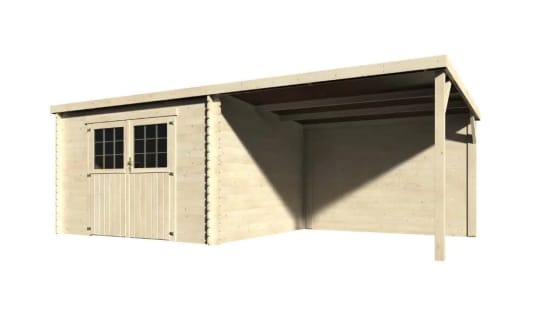 Abri de jardin bois auvent toit plat 18m² Eden Décor et Jardin – Image 4