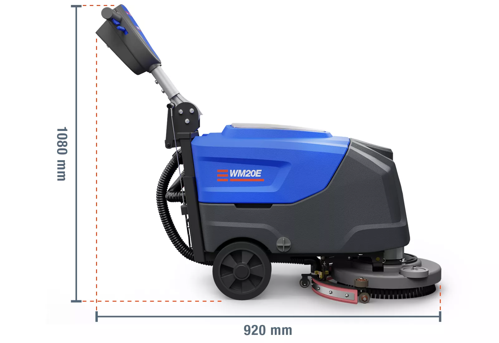 Autolaveuse WM20E avec batterie, 20 l réservoir d'eau fraîche, diamètre des brosses 390 mm, wipeket – Image 2