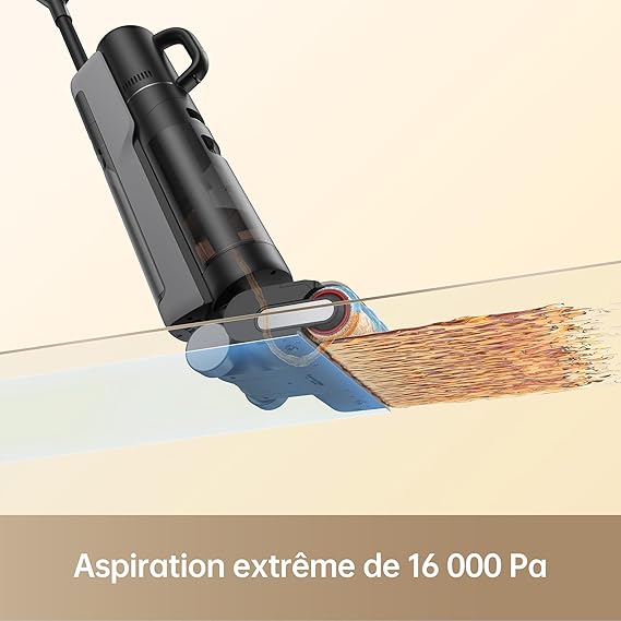 DREAME H12 Dual Aspirateur Nettoyage Intelligent Aspiration Humide Sèche, Aspirateur sans Fil 4 en 1 Multi Surfaces, Auto Nettoyage en Une étape à air Chaud, Nettoyage des Bords, Contrôle Vocal – Image 3
