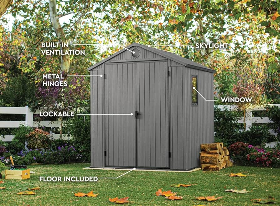 Abri de jardin DARWIN 66 en résine - KETER - gris - 3,3 m² – Image 4