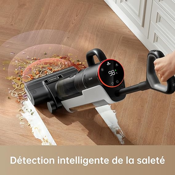 DREAME H12 Dual Aspirateur Nettoyage Intelligent Aspiration Humide Sèche, Aspirateur sans Fil 4 en 1 Multi Surfaces, Auto Nettoyage en Une étape à air Chaud, Nettoyage des Bords, Contrôle Vocal – Image 6