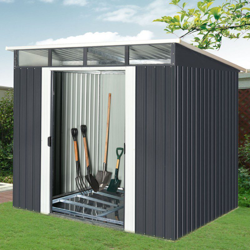 Abri de jardin métal 6,67m² Skylight anthracite + kit d'ancrage X-METAL – Image 3