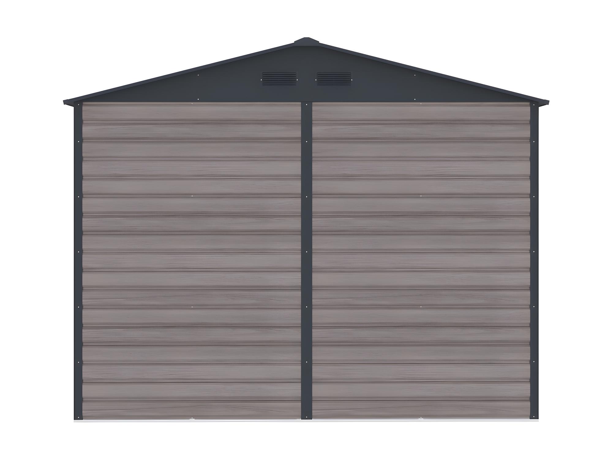 Abri de jardin métal en acier galvanisé effet bois gris 5,40 m² - ADELMO – Image 4