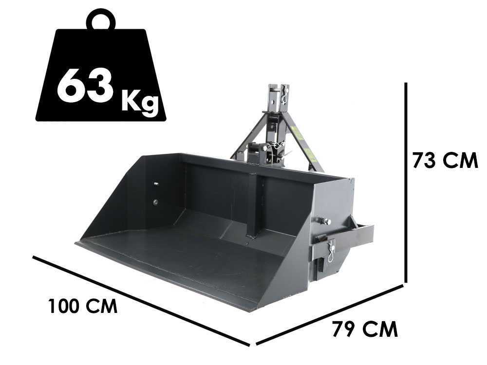 Godet arrière pour tracteur Blackstone B-PAL 100 - avec lame de 100 cm - charge 400Kg – Image 2