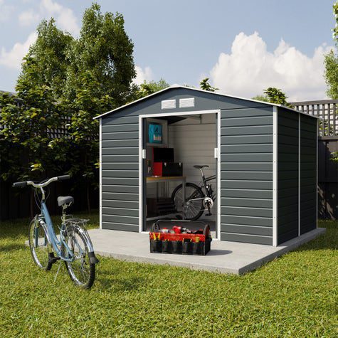 Abri de jardin métal anthracite 4,83 m² + kit d'ancrage – Image 2