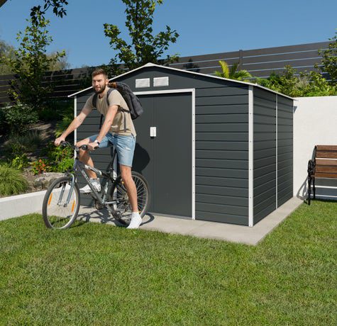 Abri de jardin métal anthracite 6,5 m² + kit d'ancrage – Image 5