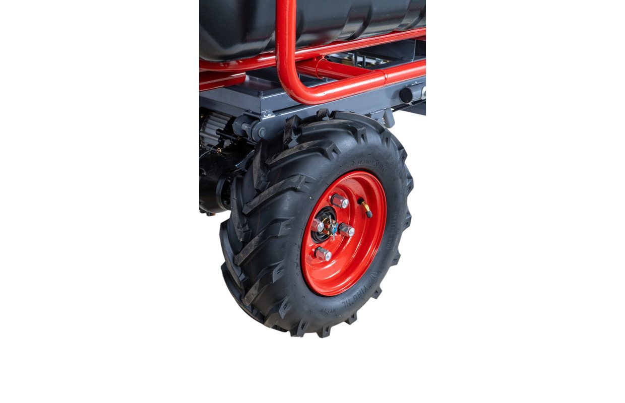 Brouette électrique 4 roues à châssis tubulaire extensible et amovible + benne plastique 300L 300KG - batterie 40V / 6Ah – Image 8