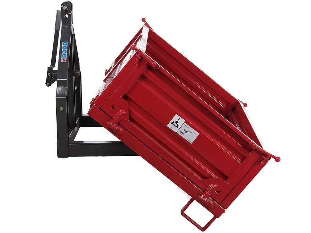Benne 3 points pour tracteur GeoTech TRP 160 - Basculante - 3 ridelles ouvrables – Image 2