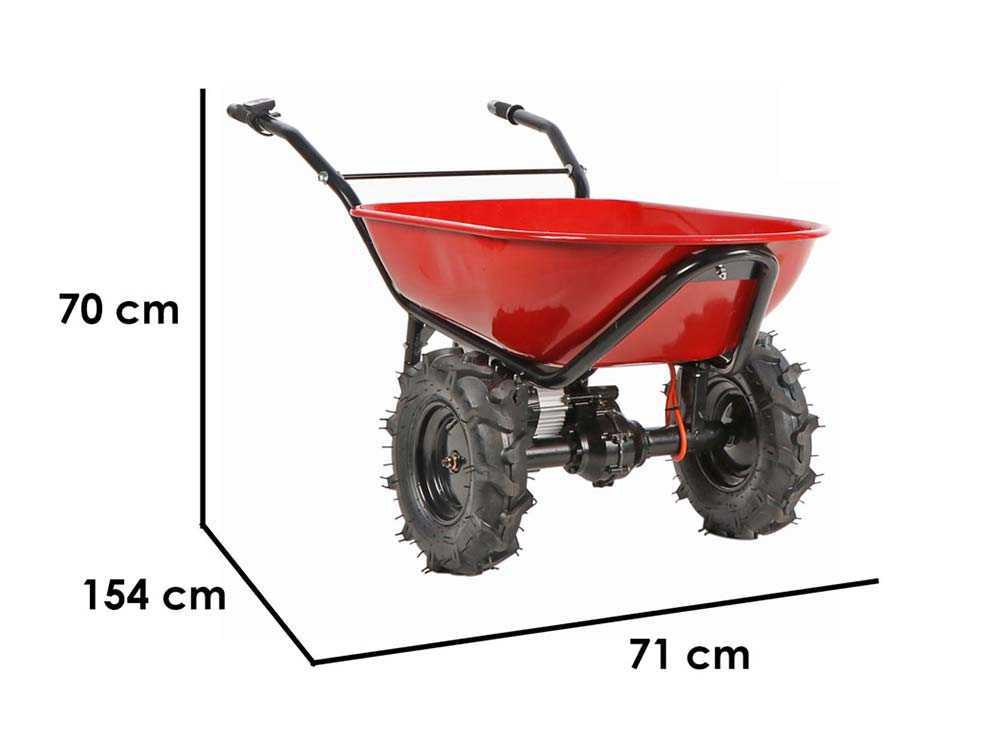 Brouette électrique avec roues traktor Geotech CAR 260T-100 - Batterie de 40V et 6 Ah – Image 2