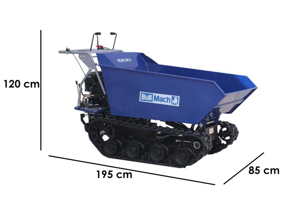 Brouette à moteur à chenilles BullMach Helios 500 D - Caisson dumper hydraulique 500Kg – Image 2