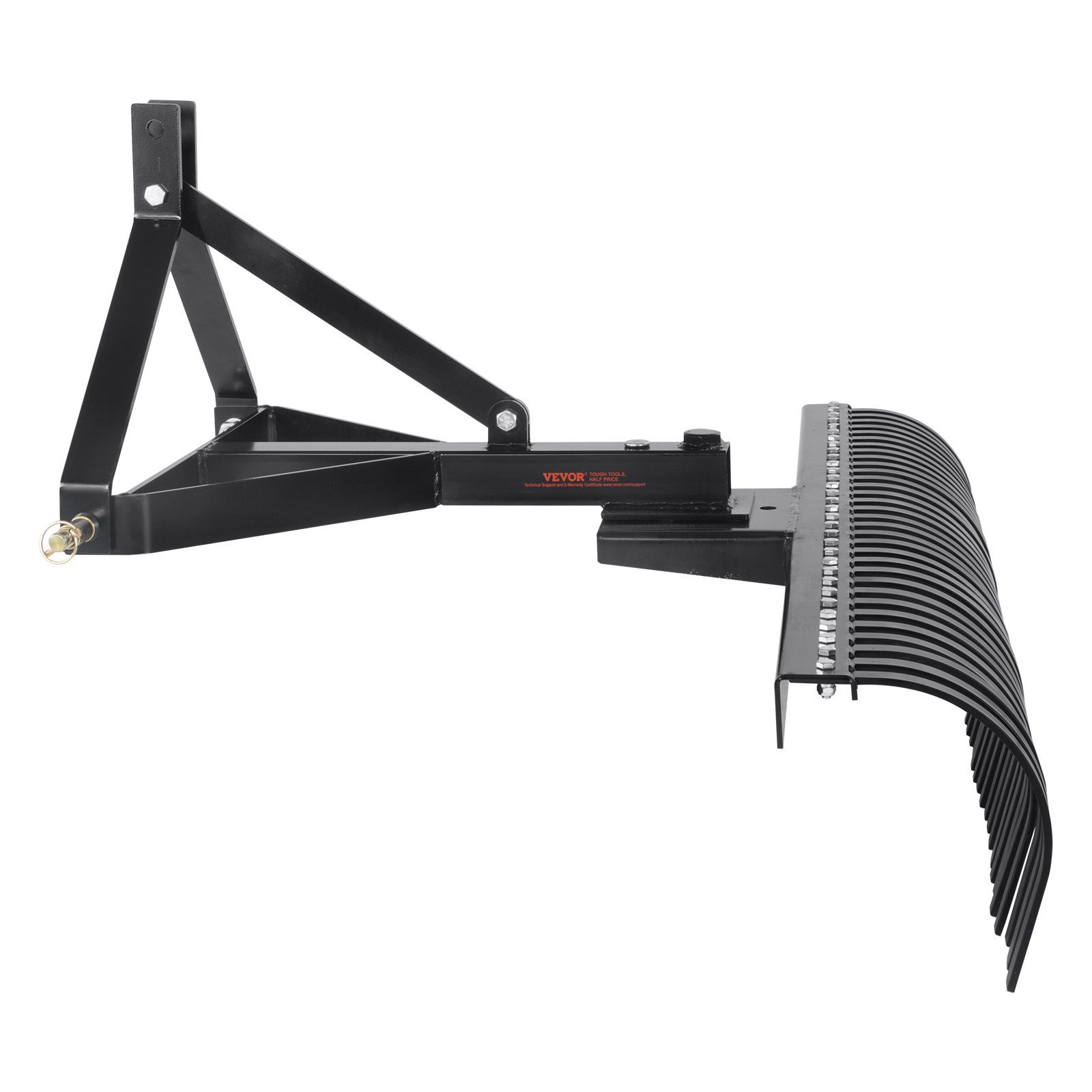 VEVOR Râteau déchaumeur à gazon à 3 points catégorie 1 1525 mm avec accessoires – Image 7