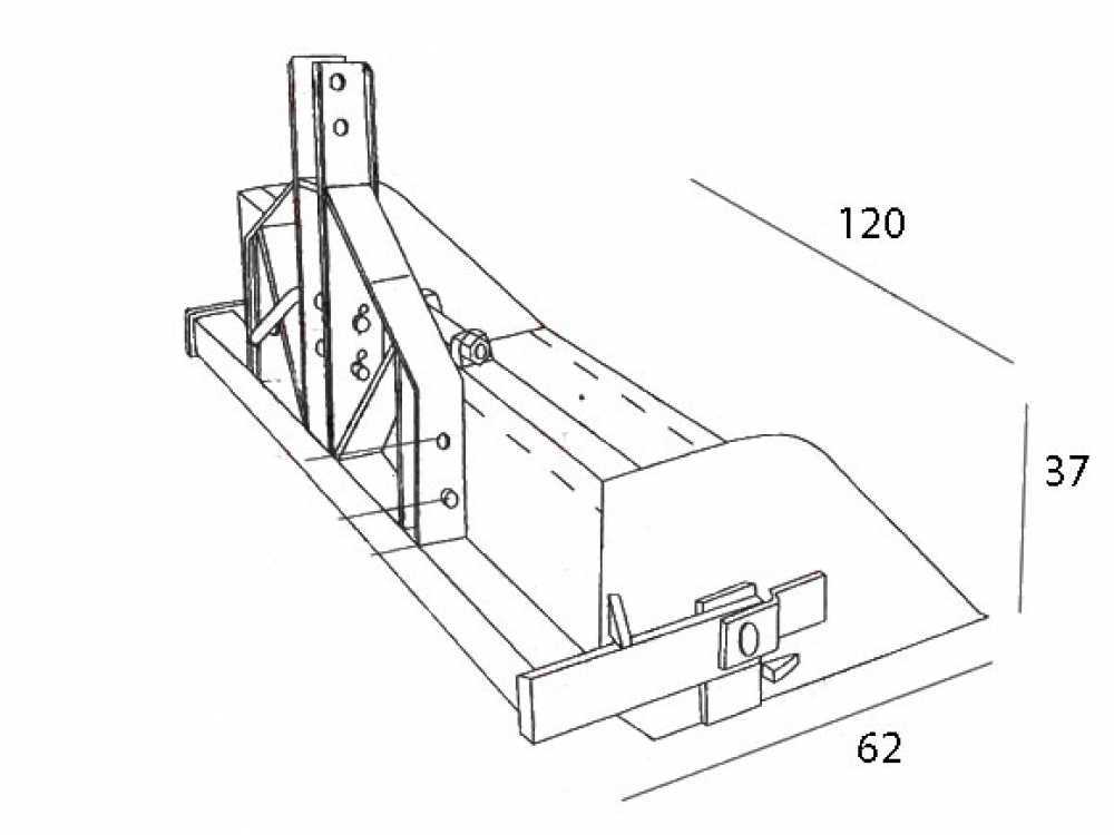 Godet arrière hydraulique pour tracteur GeoTech de 120 cm - Série médium - Charge 300Kg – Image 6