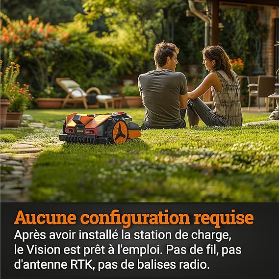 WORX LANDROID Vision WR206E.1, Robot Tondeuse sans Fil périphérique 600 m² Surf.Max 700 m² – Image 3